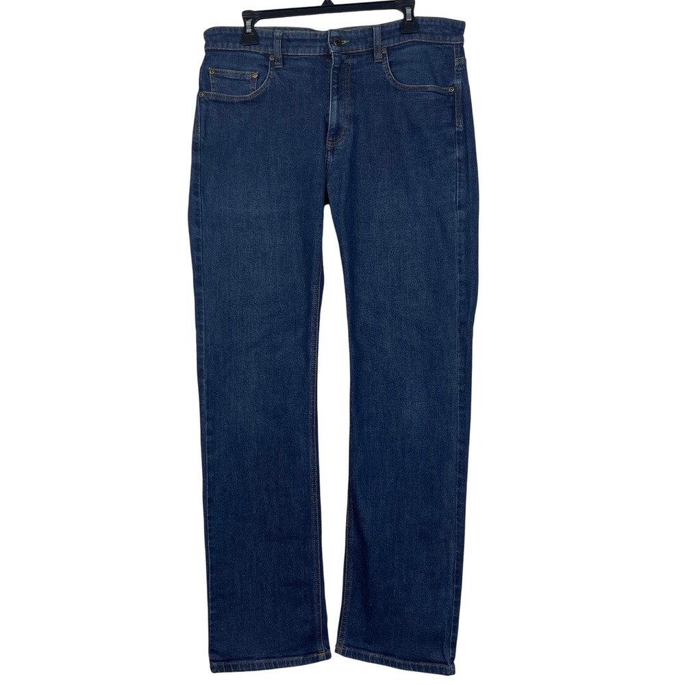 ORVIS‎ Five Pocket Denim Jeans Men's 40x28 Cotton Blend Dark Wash Blue Jeans Zip